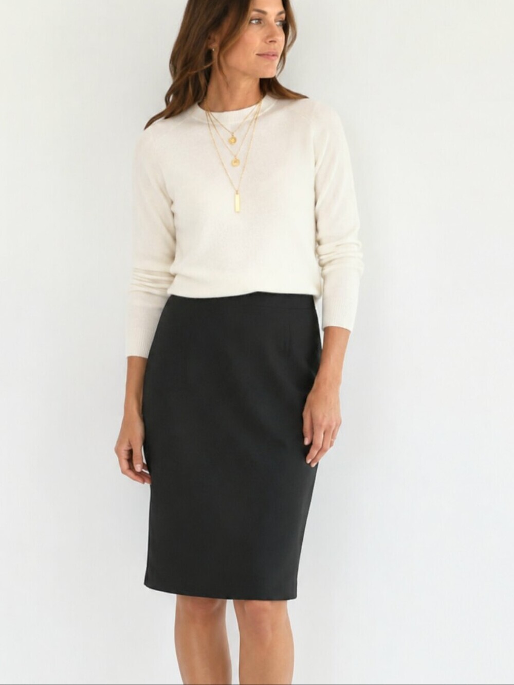 DVF Classic Black Pencil Skirt Lined